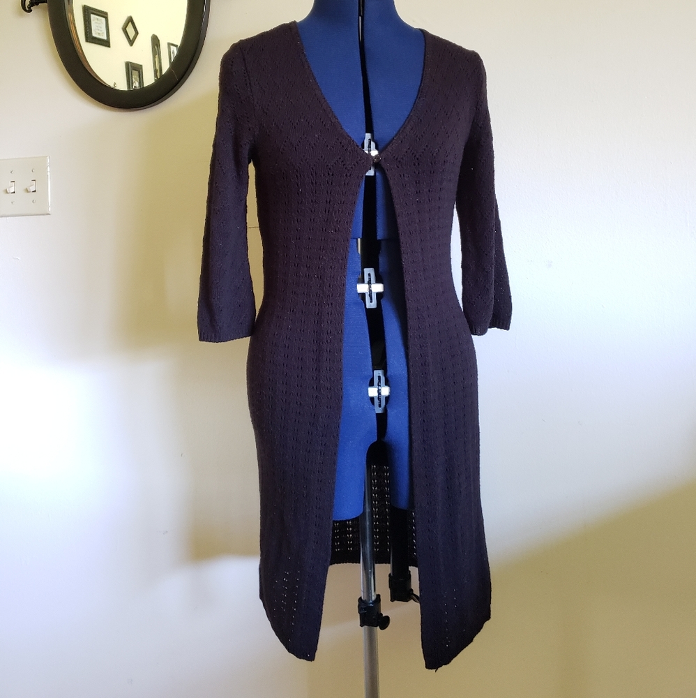 Black knit duster